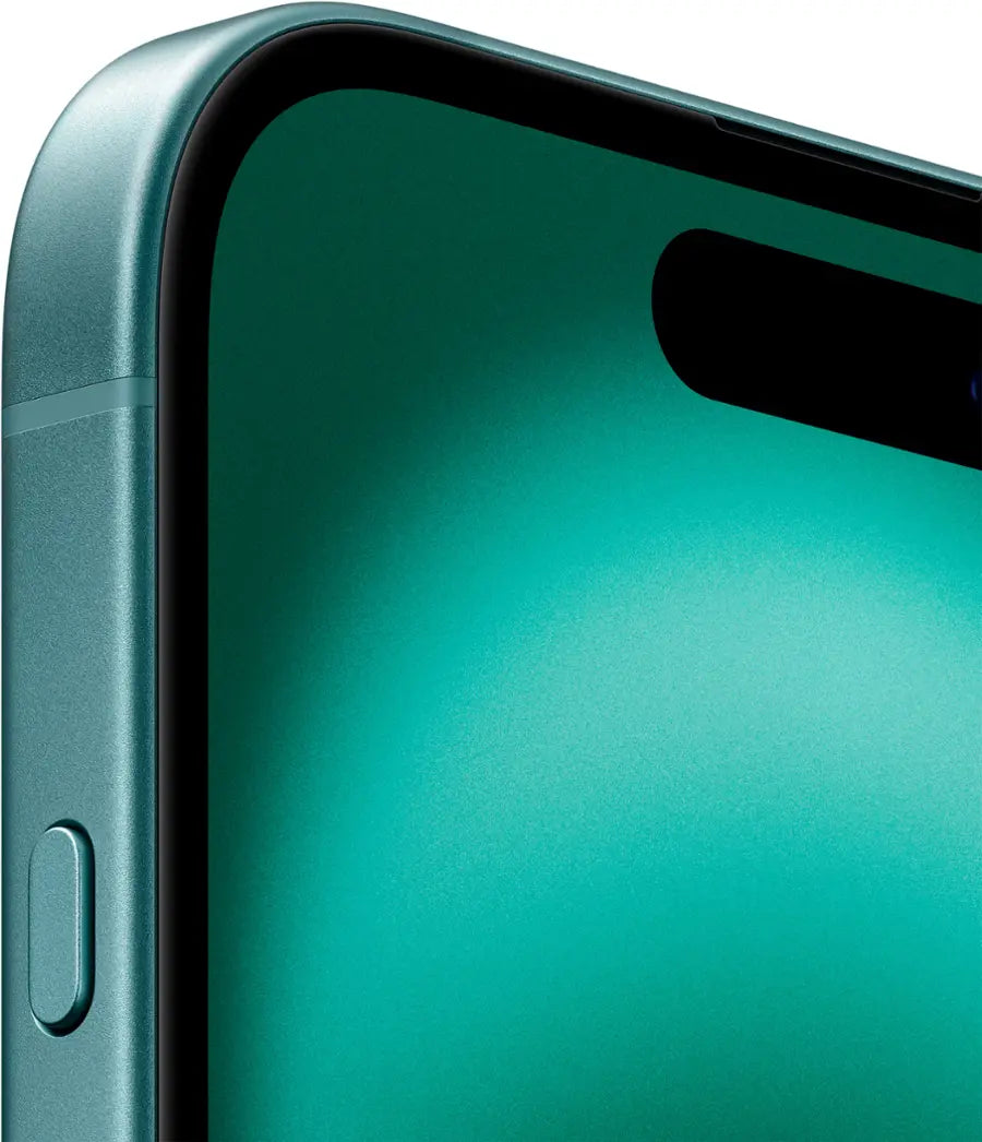 iPhone 16 teal corner